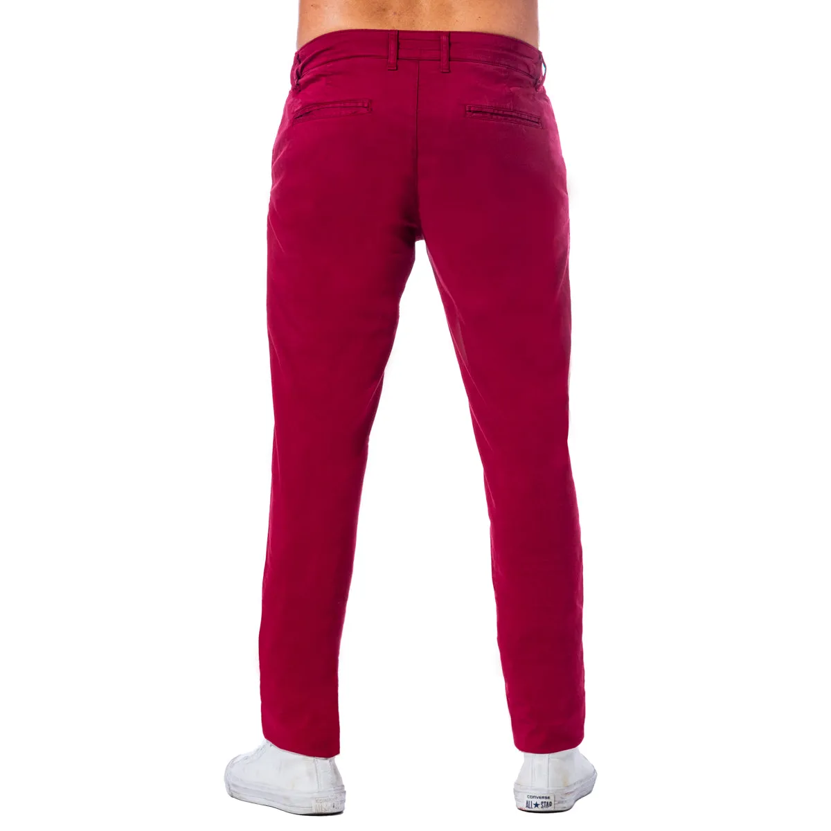 Chino Pants w/ Drawstring Waist - Burgundy