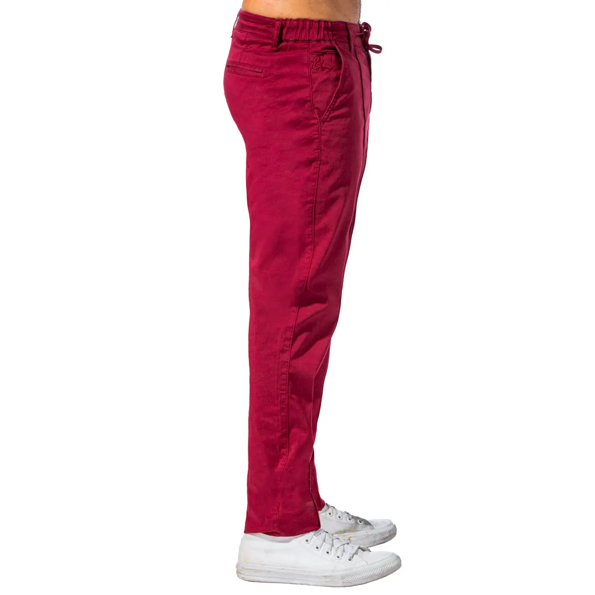 Chino Pants w/ Drawstring Waist - Burgundy