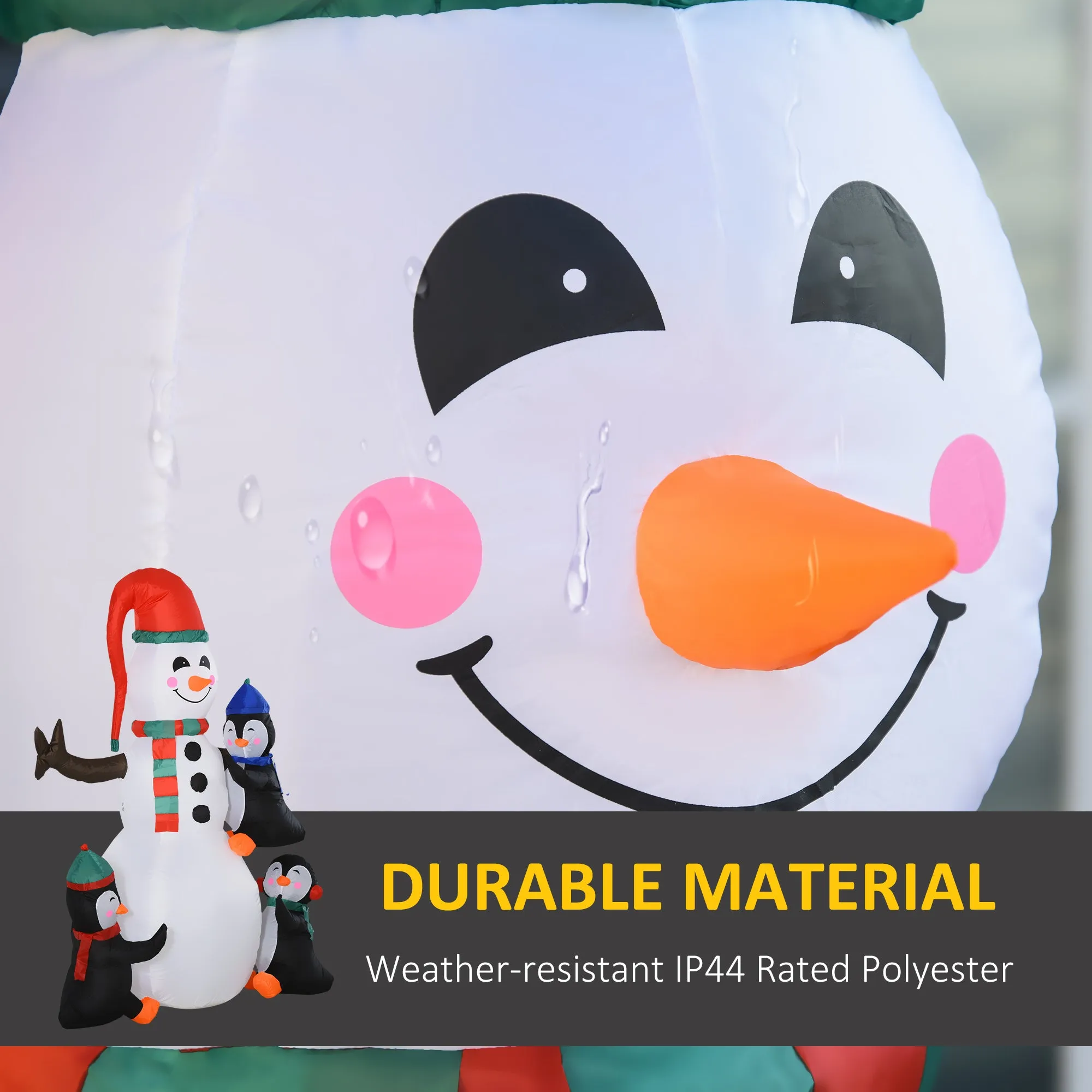 Christmas Inflatable Snowman and Penguins Outdoor Home Seasonal Decoration w/ LED Light