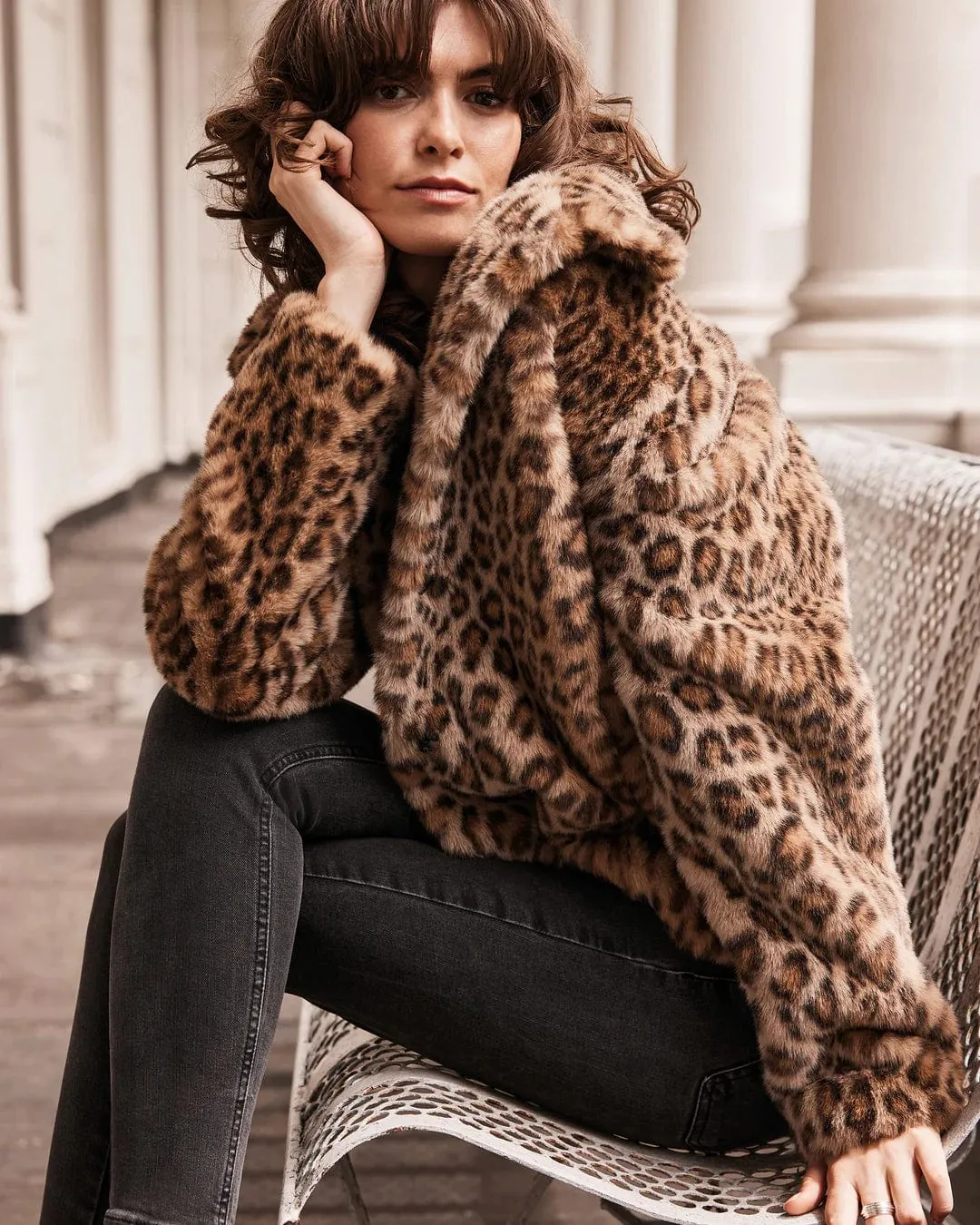 Claudia Luxe Recycled Vegan Faux Fur Jacket | Leopard