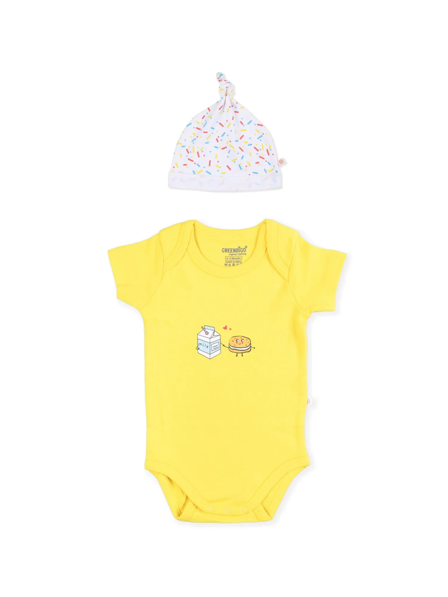 Cookies and Cream - Organic Cotton Bodysuit and cap set