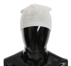 Costume National Elegant White Wool Blend Beanie Hat