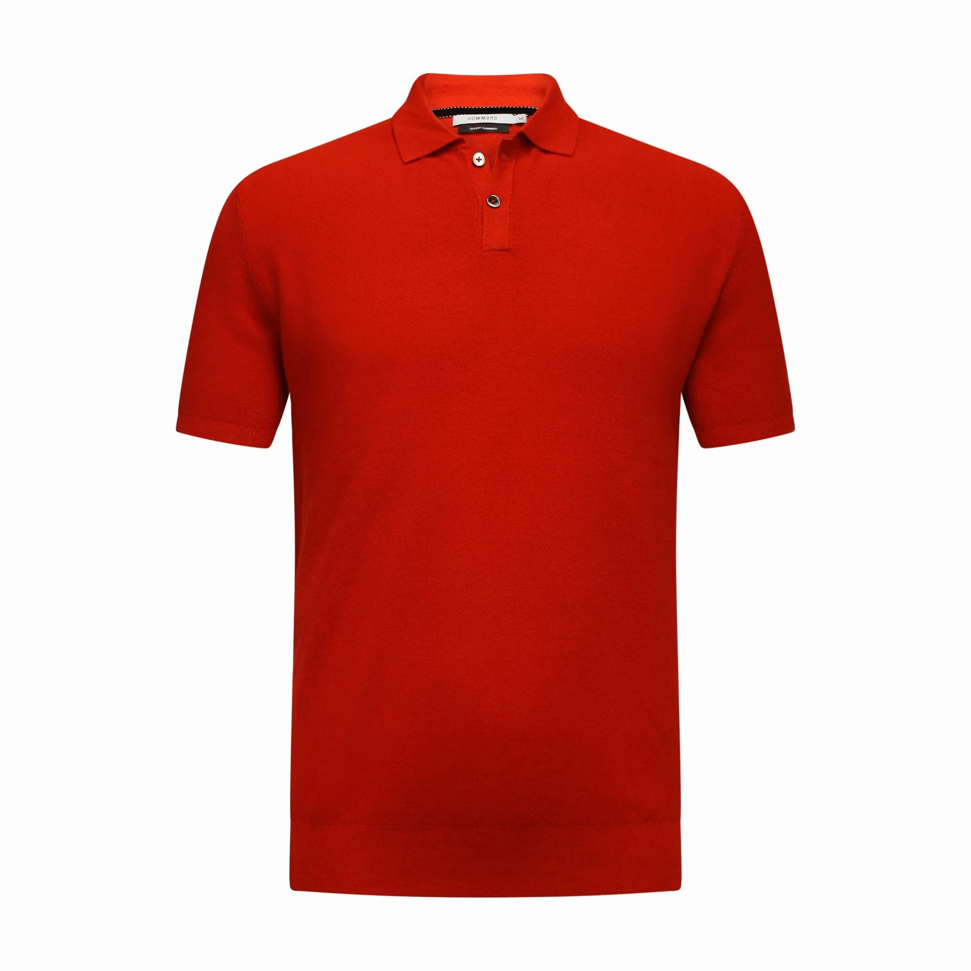 Cotton Cashmere Polo Shirt Cancale in fine pique stitch Red