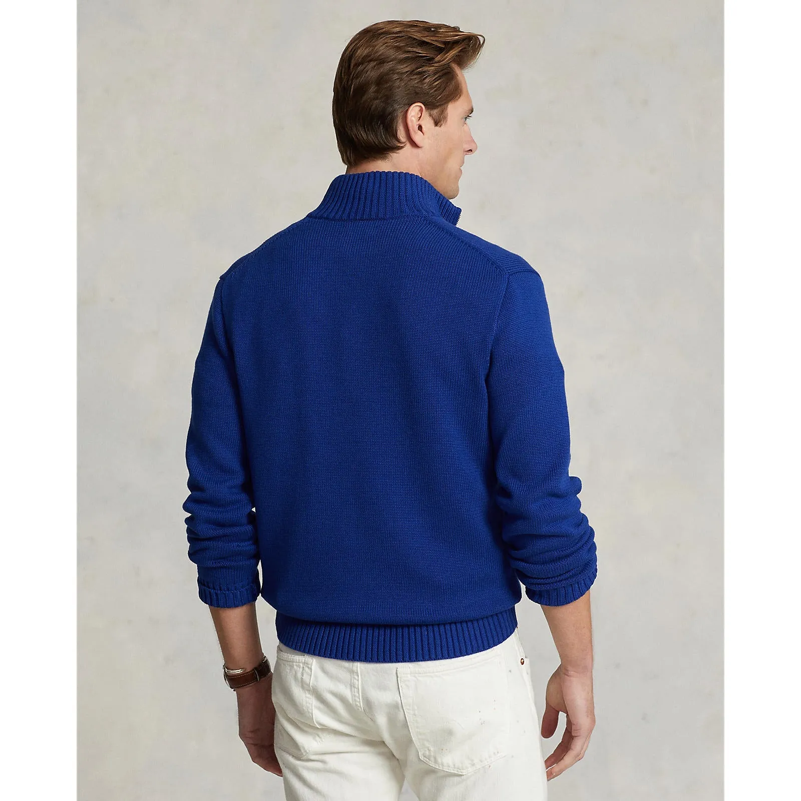 Cotton Quarter-Zip Sweater - Heritage Royal