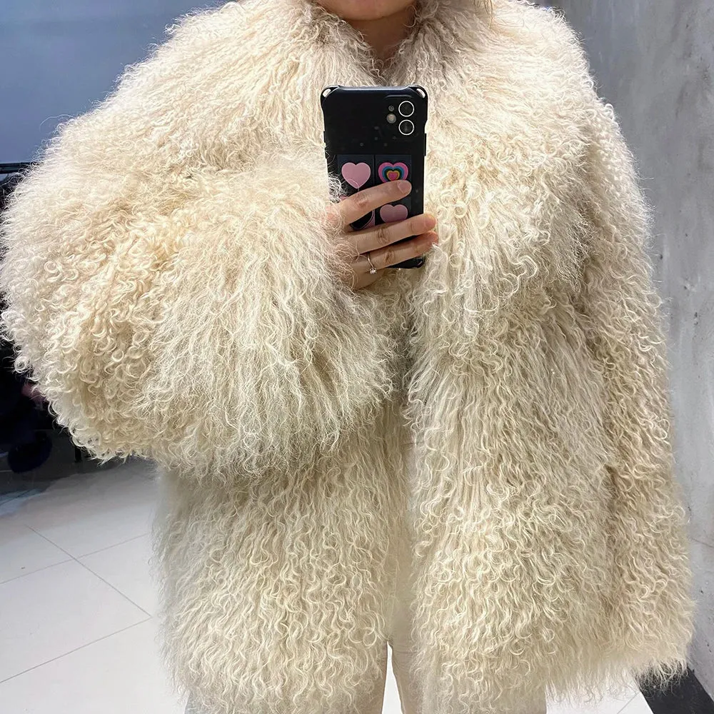 Couture Mongolian Shearling Fur Jacket