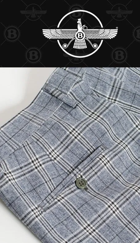 CP47 I BARABAS PLAID PANTS SLIM FIT I GREY-WHITE