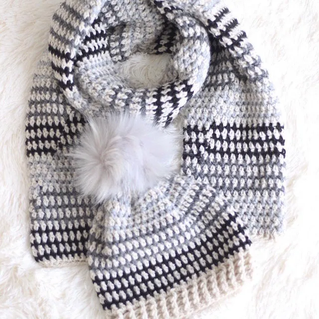 Crochet Kit - Prim Stripe Beanie & Scarf