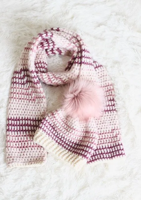 Crochet Kit - Prim Stripe Beanie & Scarf