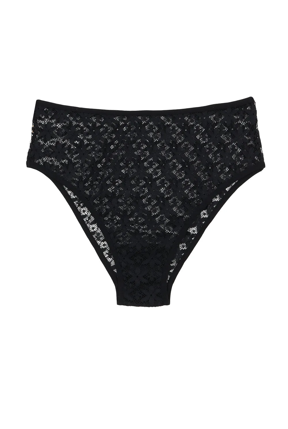 Culotte Taille Haute Dentelle - Pirate Black