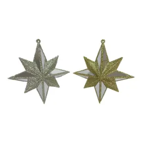 December Diamonds Winter Melody Set Of 2 Assortment Gold/Silver Stars Ornaments