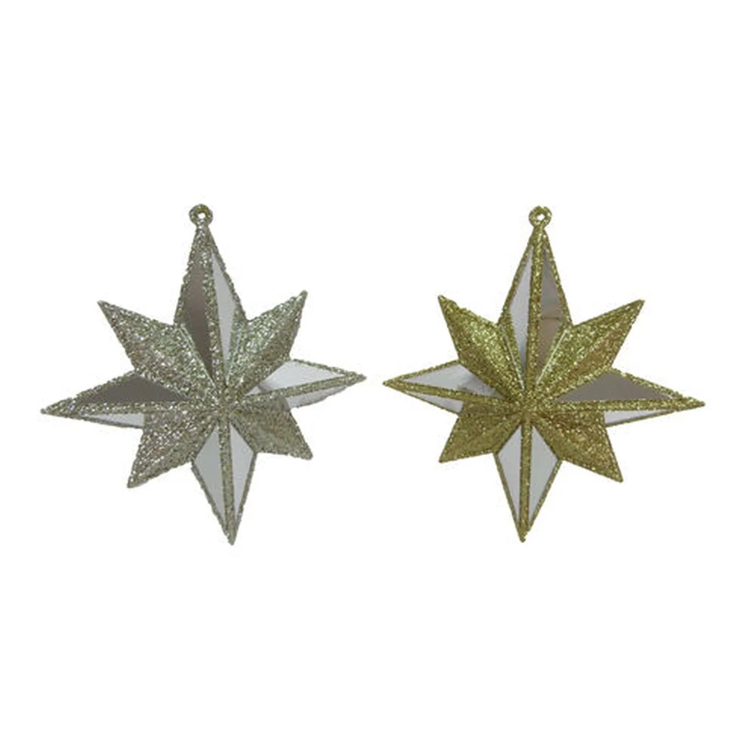 December Diamonds Winter Melody Set Of 2 Assortment Gold/Silver Stars Ornaments