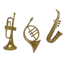 December Diamonds Winter Melody Set Of 3 Assortment Gold Instrument Ornaments