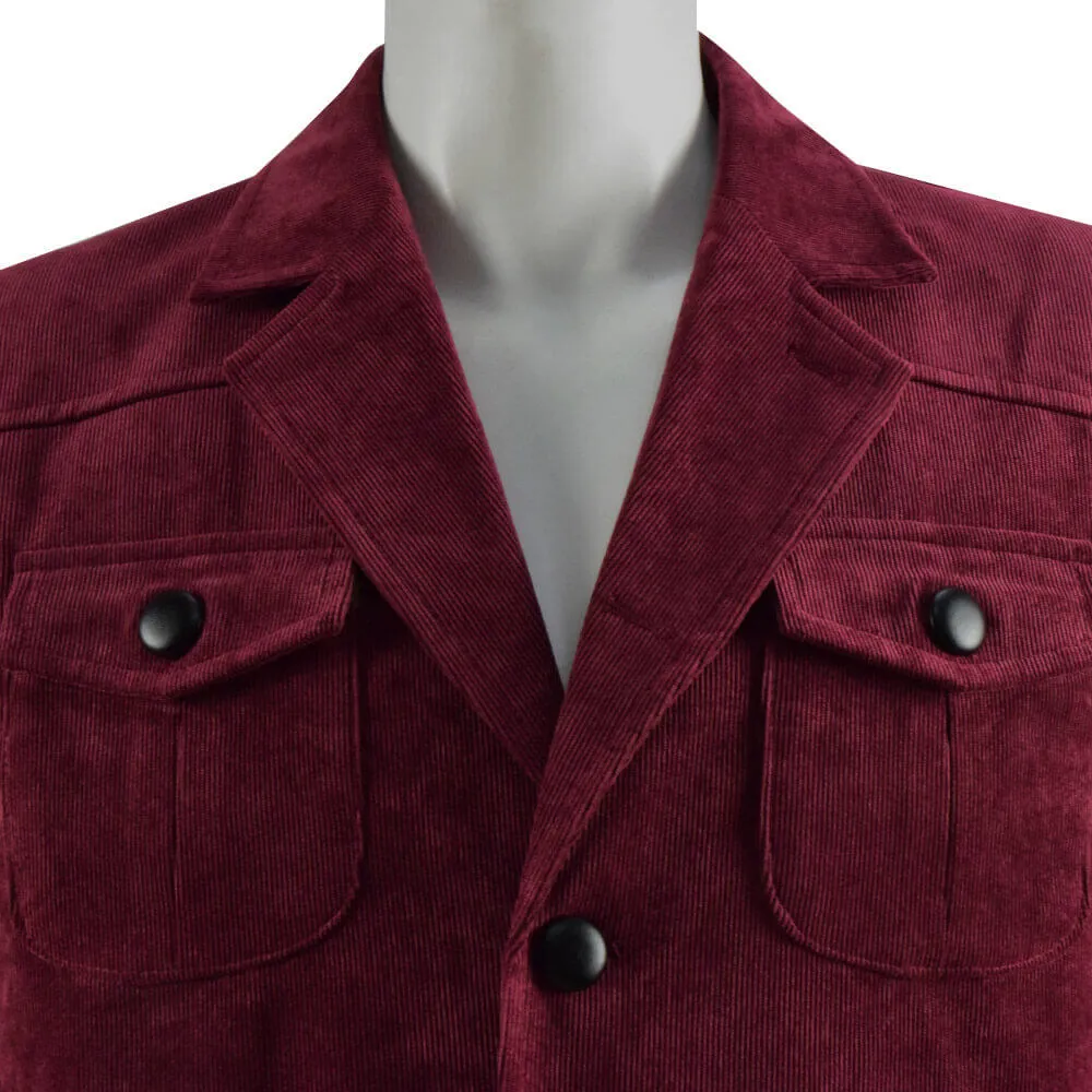 Doctor Who Fourth 4th Doctor Tom Baker Dark Red Corduroy Coat Cosplay Costume