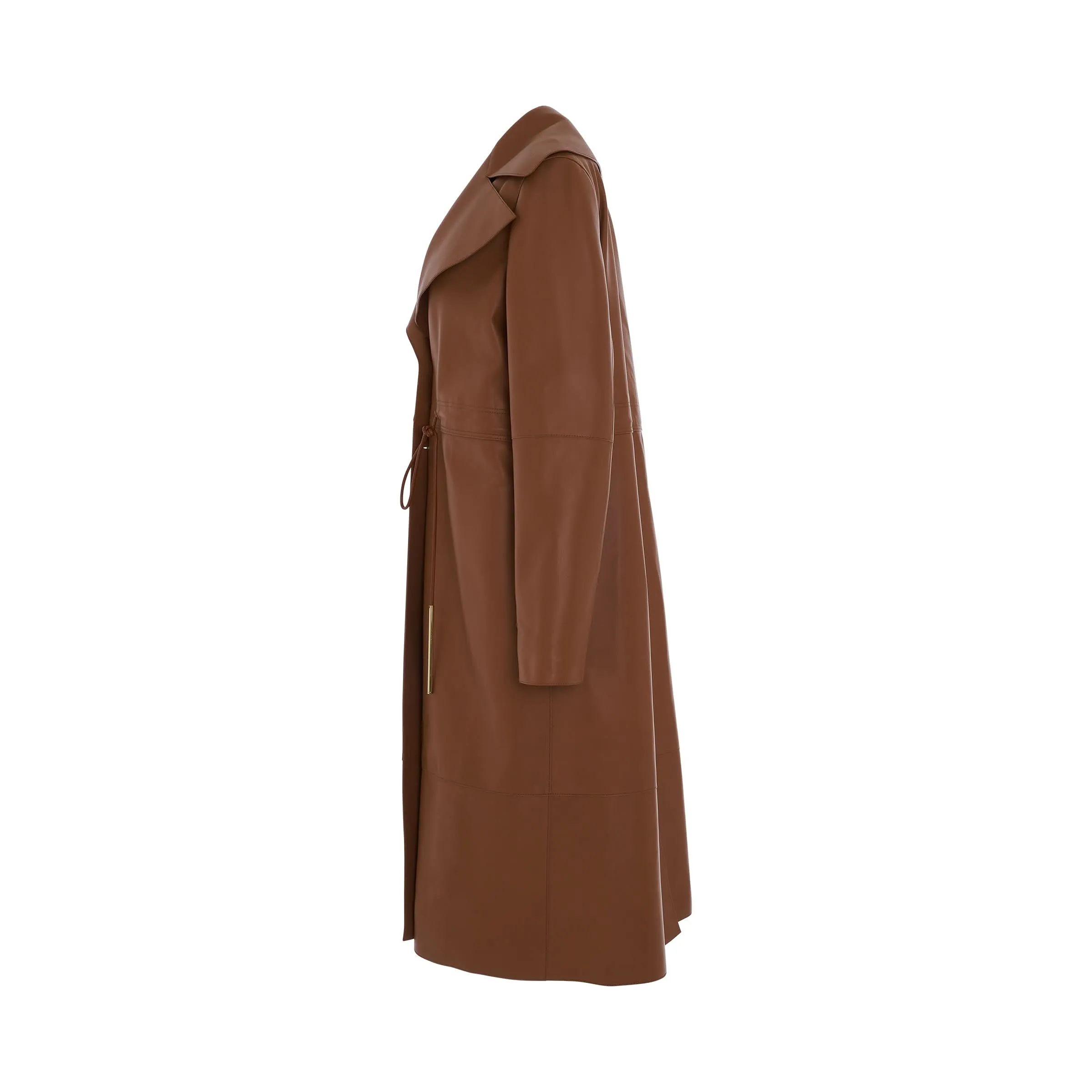 Drawstring Coat in Tan