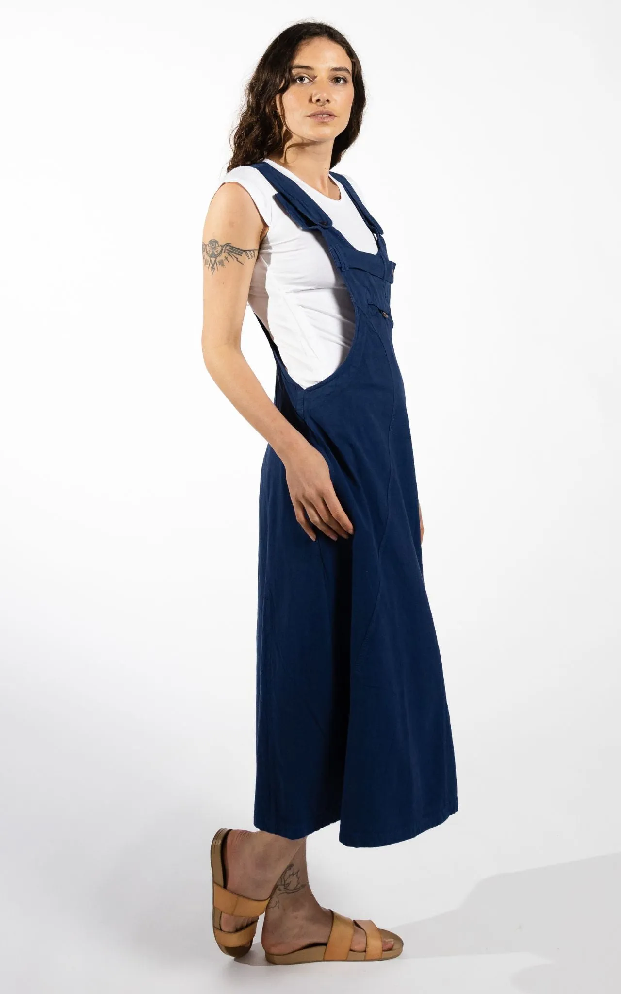 Dungaree Dress - Dark Blue