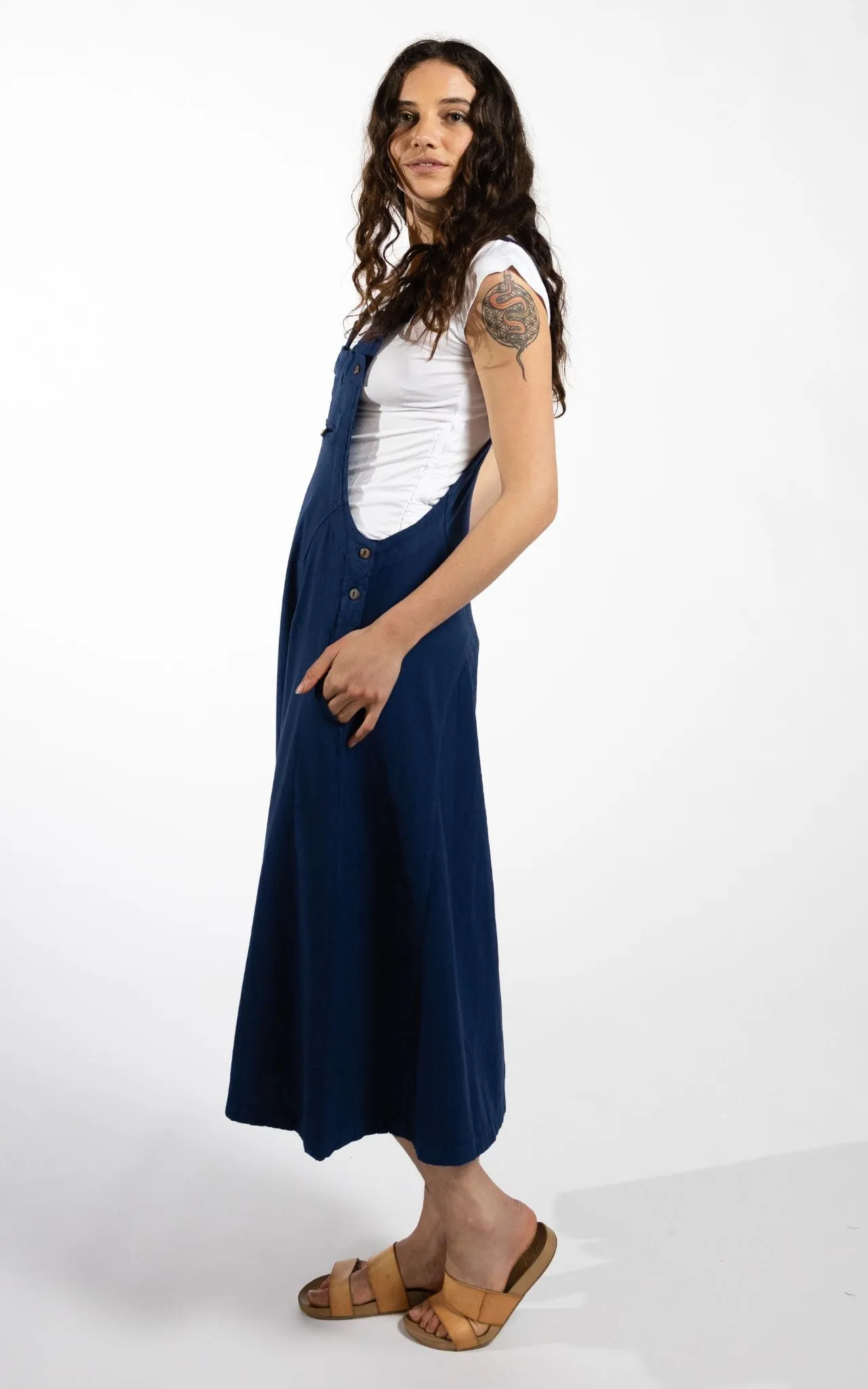 Dungaree Dress - Dark Blue