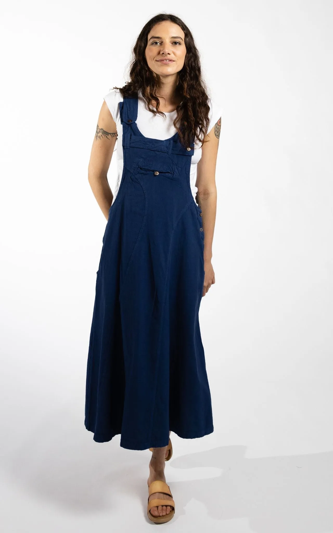 Dungaree Dress - Dark Blue