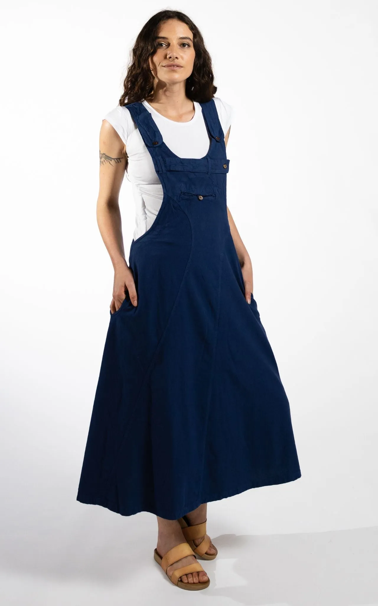 Dungaree Dress - Dark Blue