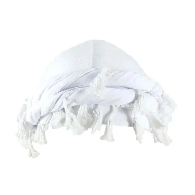 Edgy Cotton Bandana Beanie with Fringe Tail