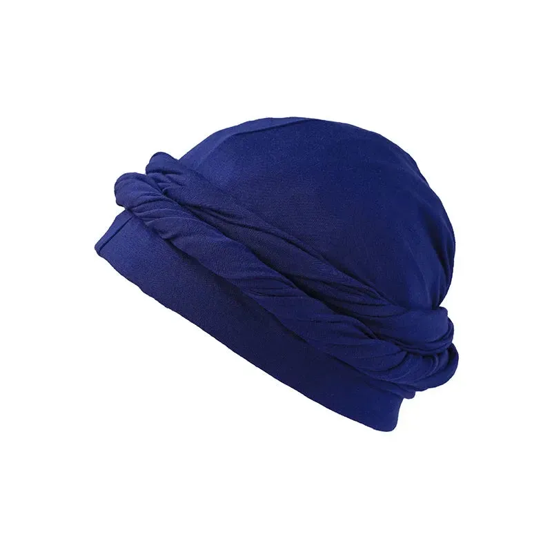 Edgy Cotton Bandana Beanie with Fringe Tail