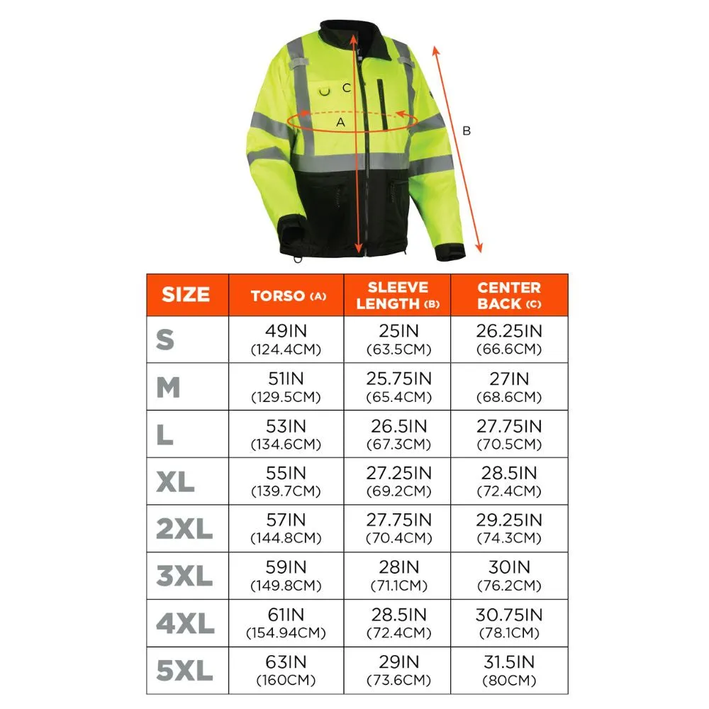 Ergodyne 23424 #8351 L Lime Hi-Vis Windbreaker Water-Resistant Jacket