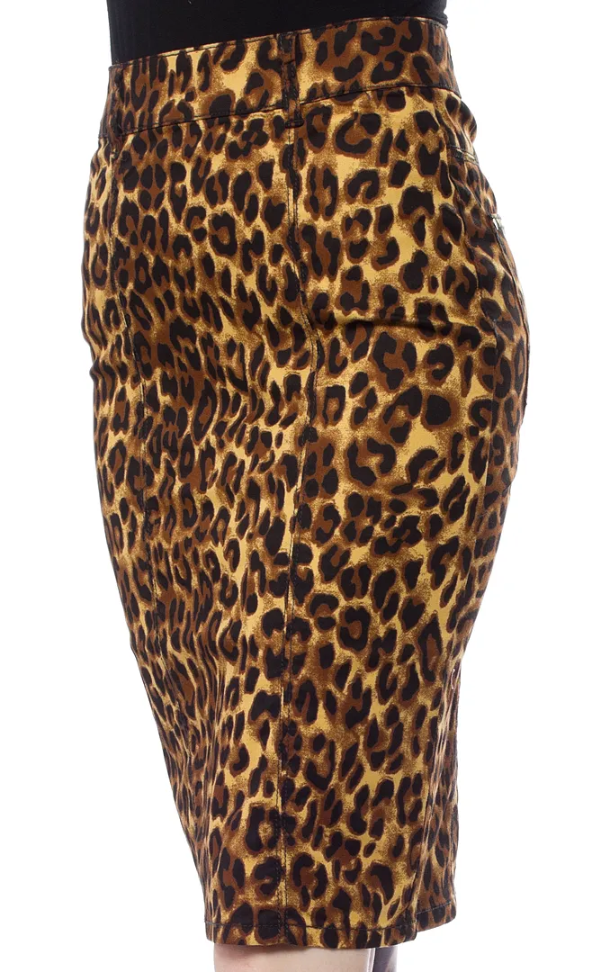 Essential Pencil Pocket Skirt - Leopard