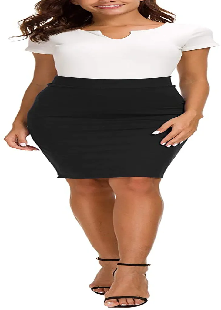 EXCHIC Women's High Waist Bodycon Midi Pencil Skirt