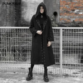 Eyelet Dark Burrs Loose Long coat  (with belt)