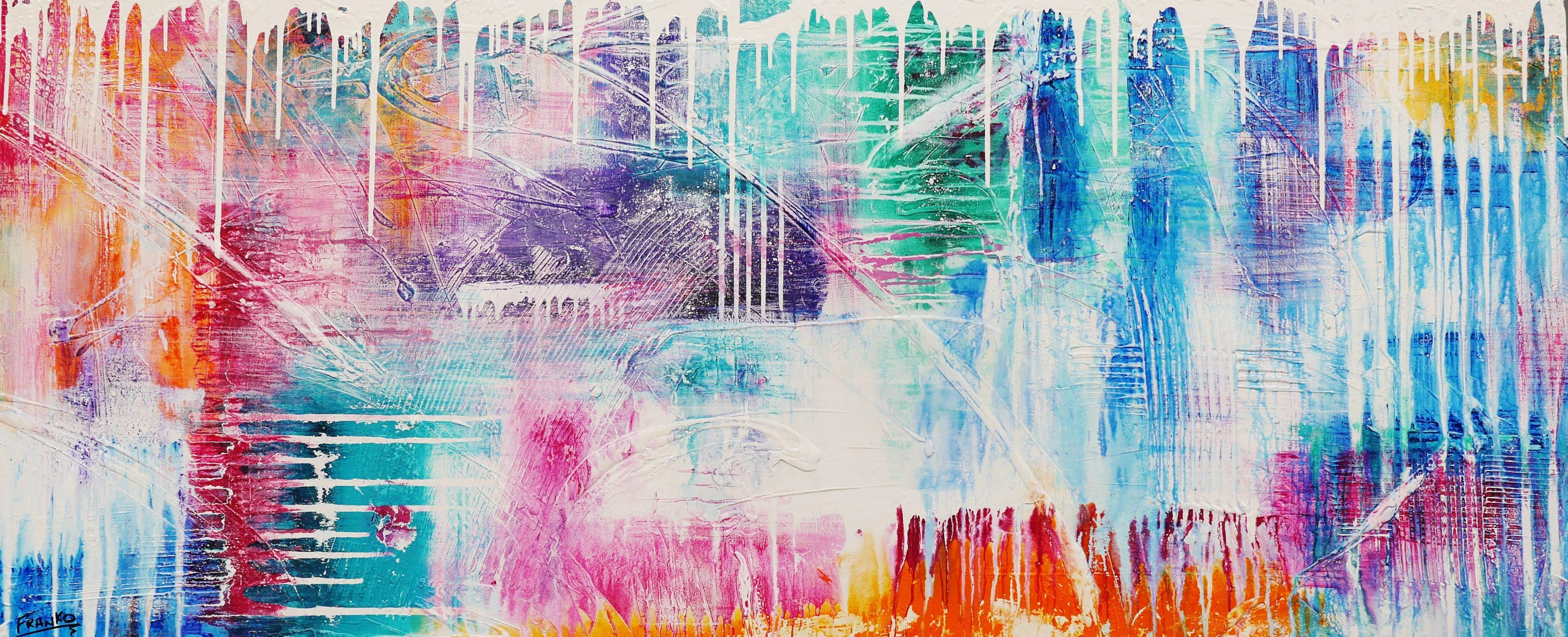 Factor 10 Grunge 240cm x 100cm Colourful Abstract Painting (SOLD)