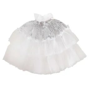 Fancy Dress White & Silver Sparkle Fairy Princess Costume Cape