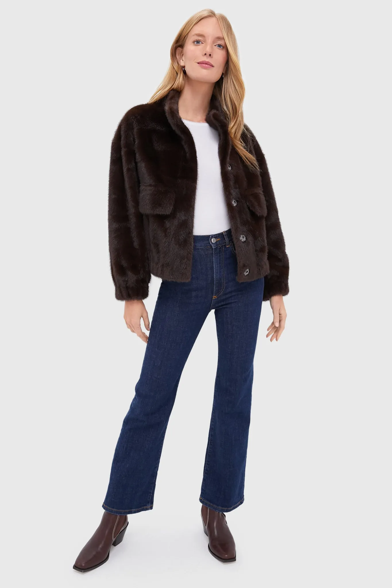 Faux Fur Chocolate Paros Coat