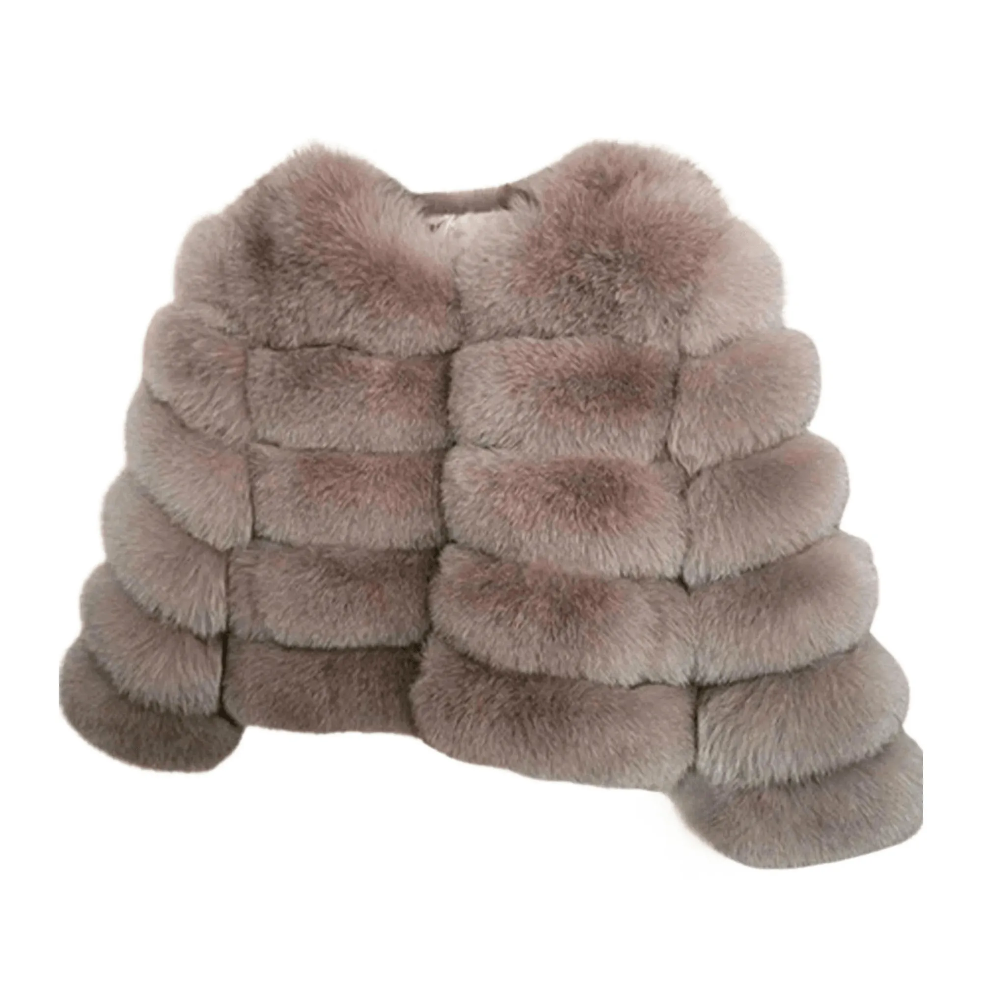 Faux Fur Short Coat Women's Cropped Artificial Fox Fur Jacket Women Winter Fluffy Top Thick Warm Furry Fur Outerwear