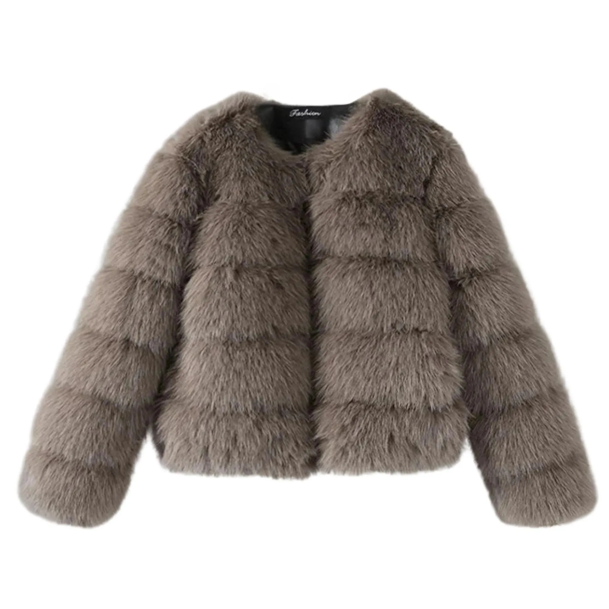 Faux Fur Short Coat Women's Cropped Artificial Fox Fur Jacket Women Winter Fluffy Top Thick Warm Furry Fur Outerwear