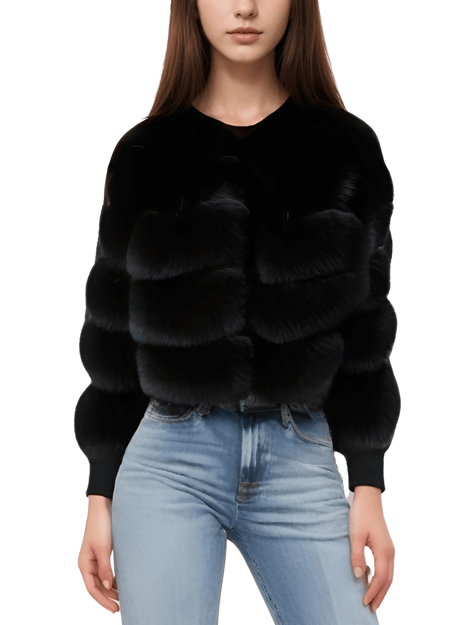 Faux Fur Short Coat Women's Cropped Artificial Fox Fur Jacket Women Winter Fluffy Top Thick Warm Furry Fur Outerwear