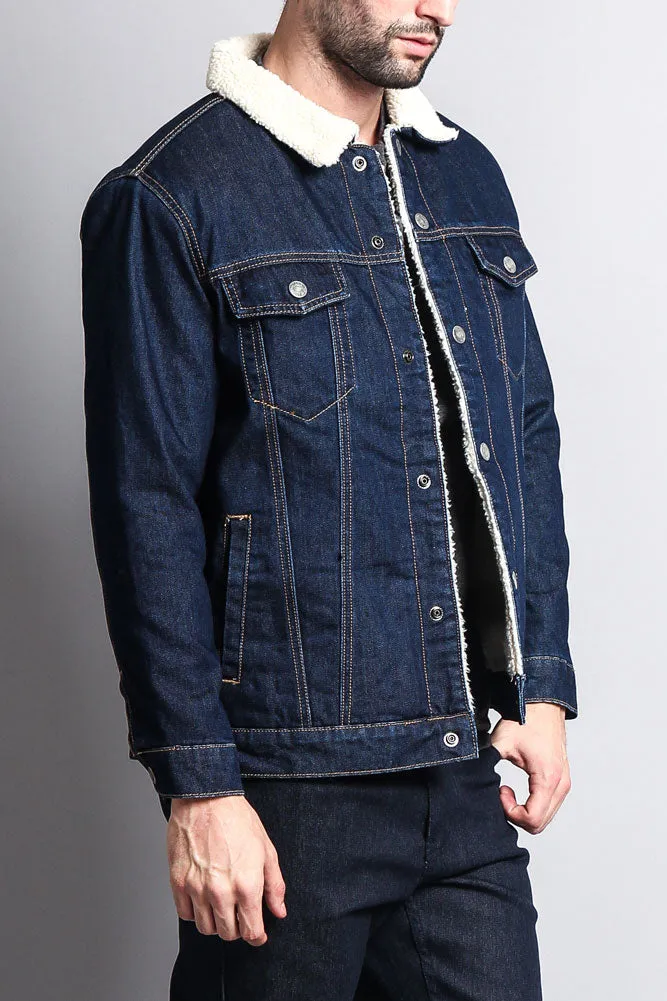 Faux Shearling Denim Jacket