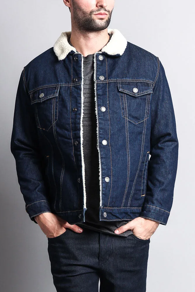 Faux Shearling Denim Jacket