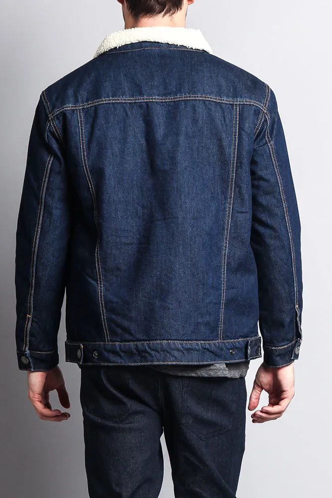 Faux Shearling Denim Jacket