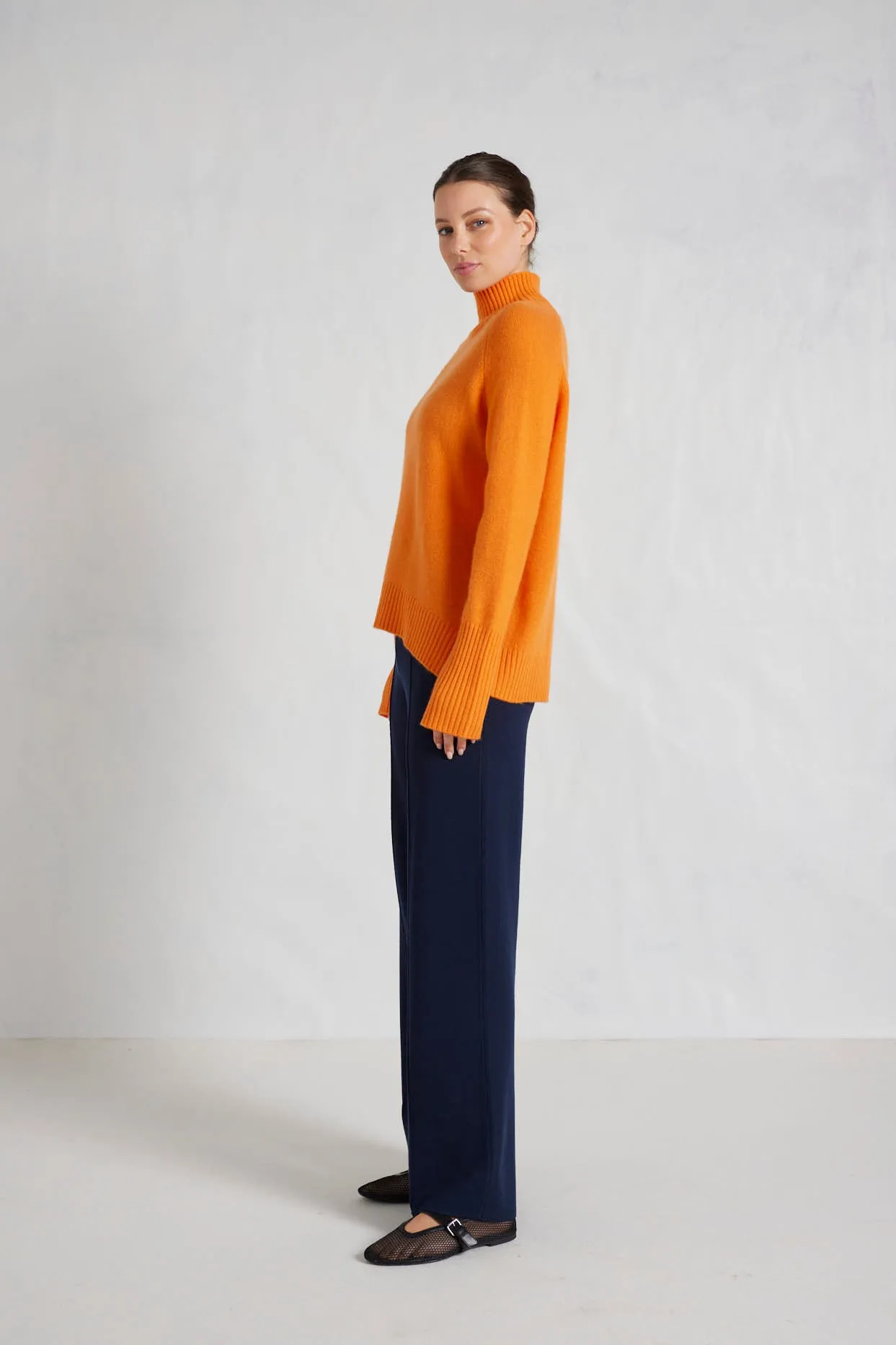 Fifi Polo Cashmere Sweater in Sunset