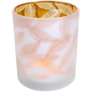 Frosted Gold Botanical Glass Votive, 3.9 Inches