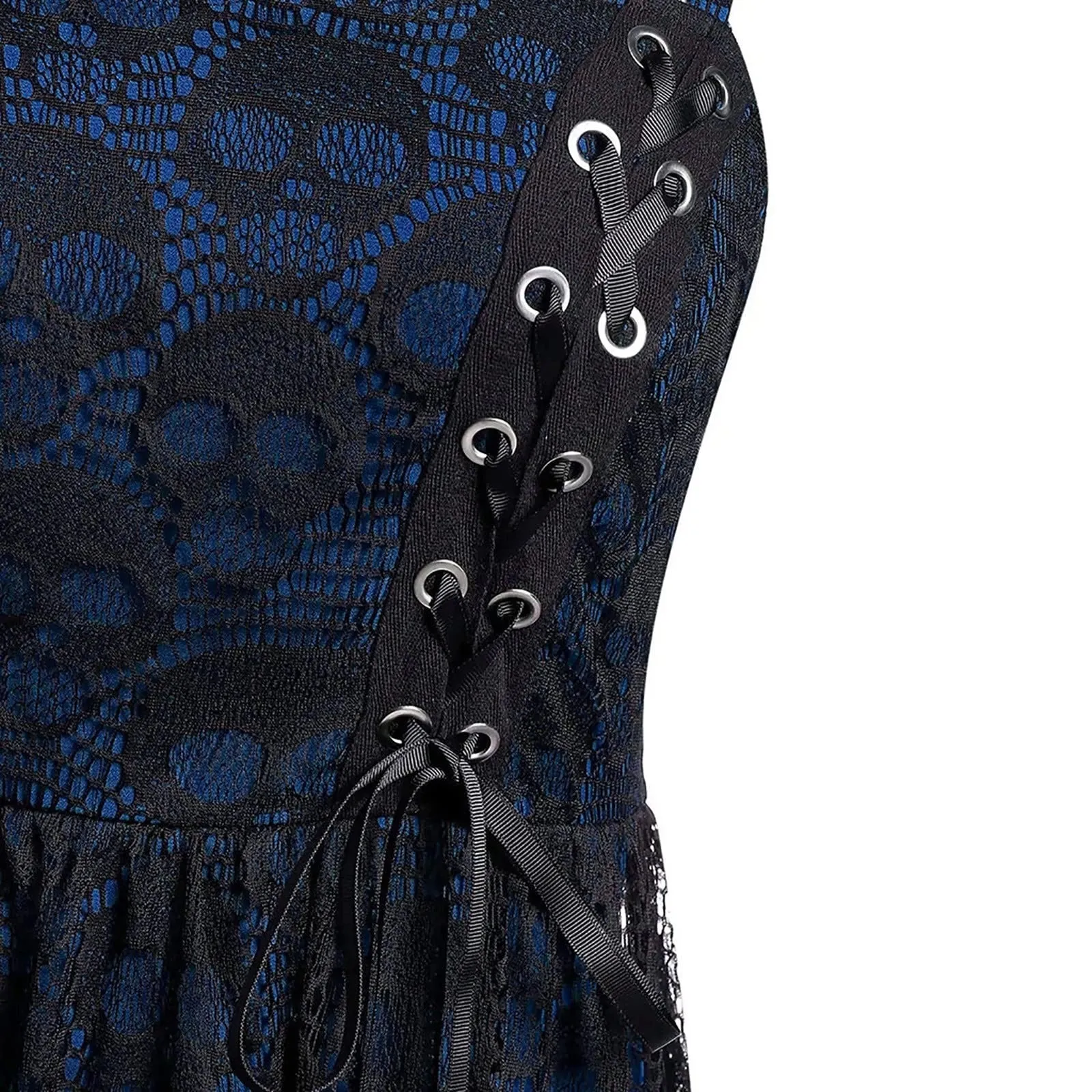 Funki Buys | Dresses | Women's Gothic Skull Lace Mini Dress