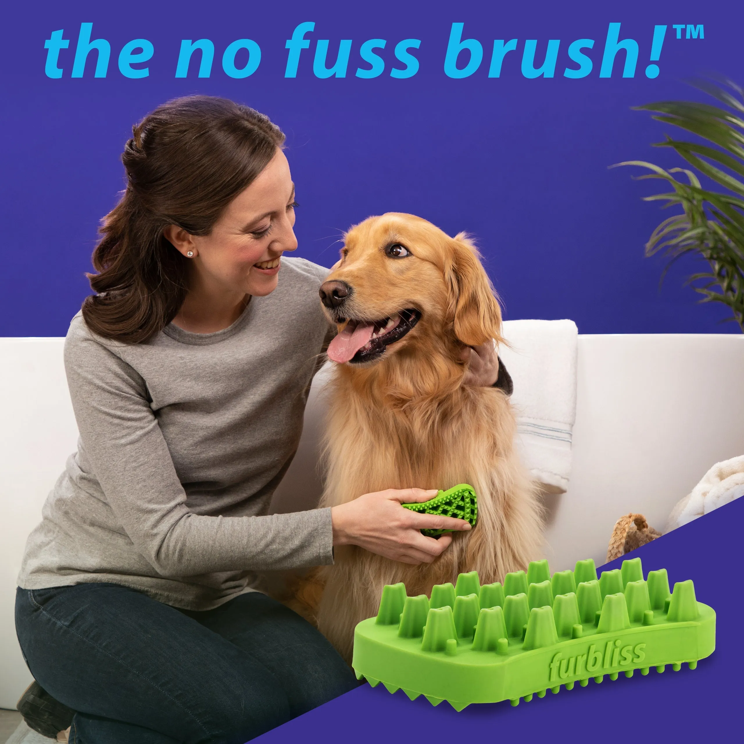 Furbliss® - Green Brush for Pets with Long Hair