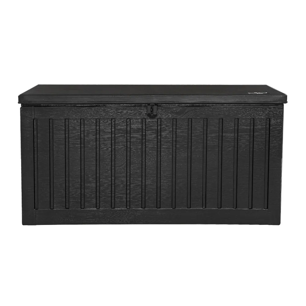 Gardeon Outdoor Storage Box Container Garden Toy Indoor Tool Chest Sheds 270L Black