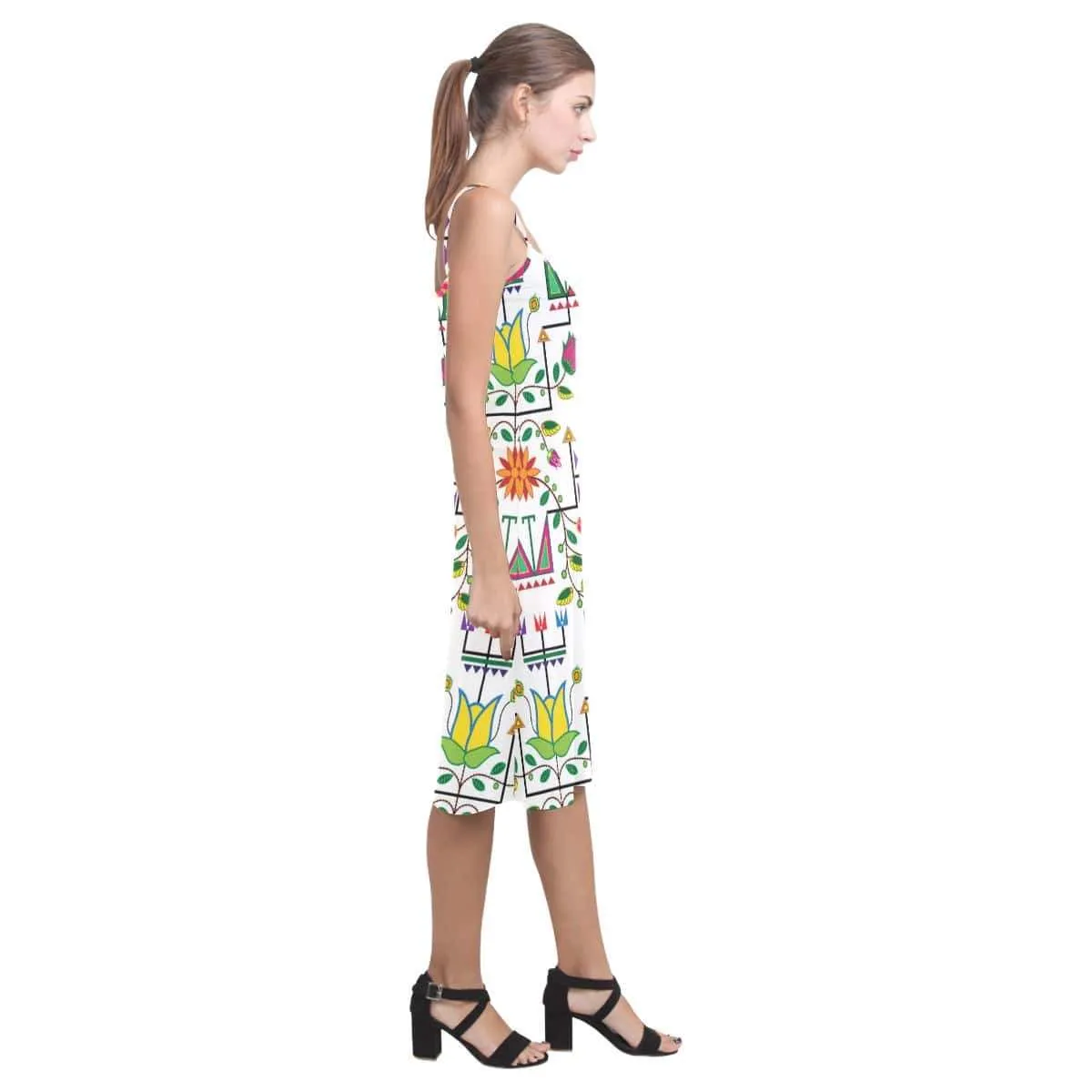 Geometric Floral Summer - White Alcestis Slip Dress