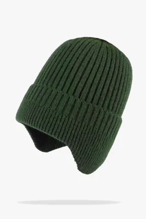 Green Knitted Earflap Beanie - W22 - UBH0002