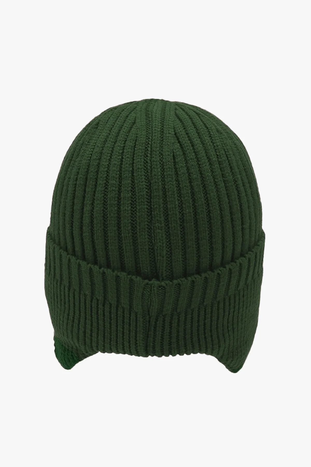 Green Knitted Earflap Beanie - W22 - UBH0002