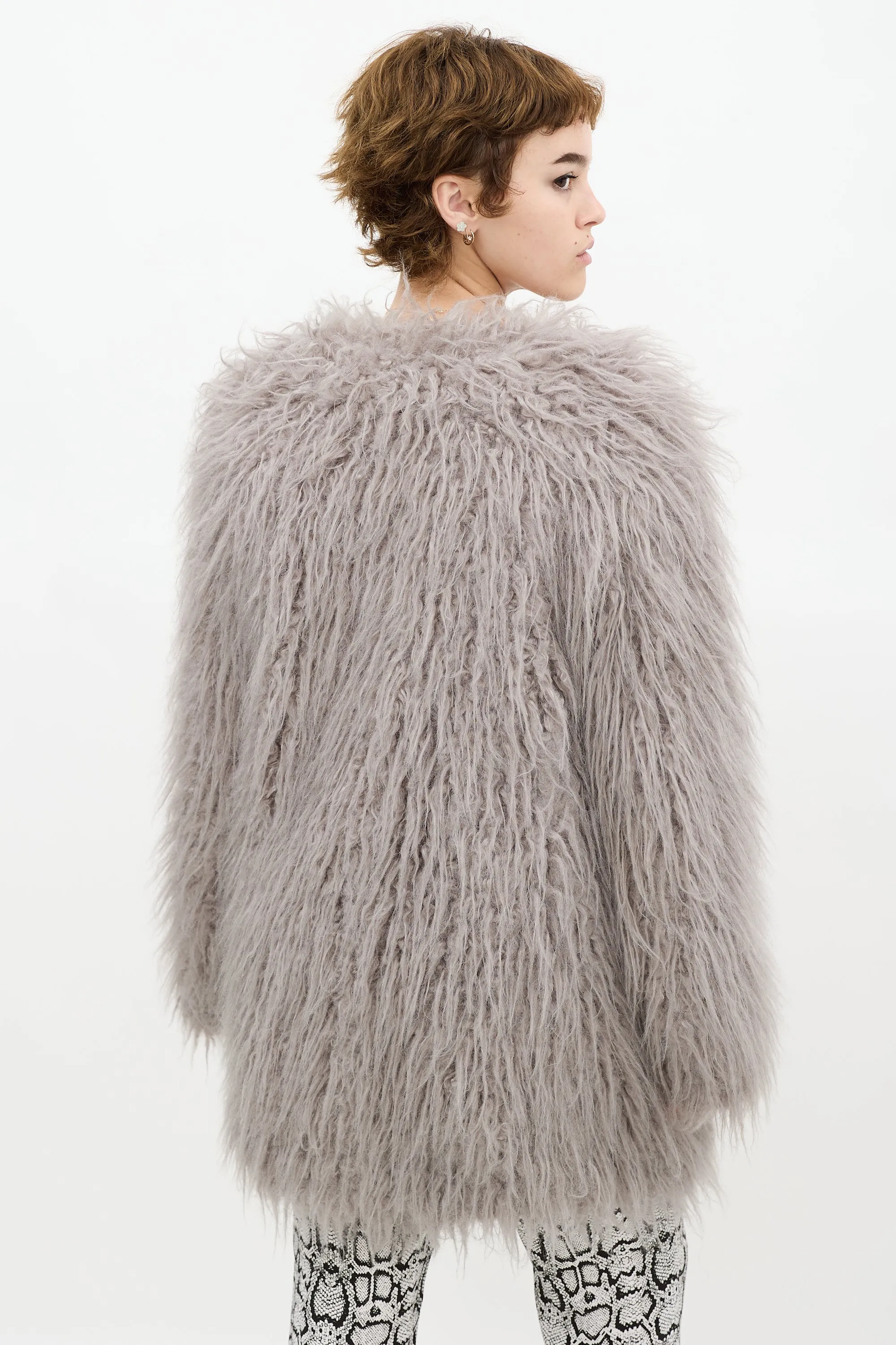 Grey Faux Fur Coat