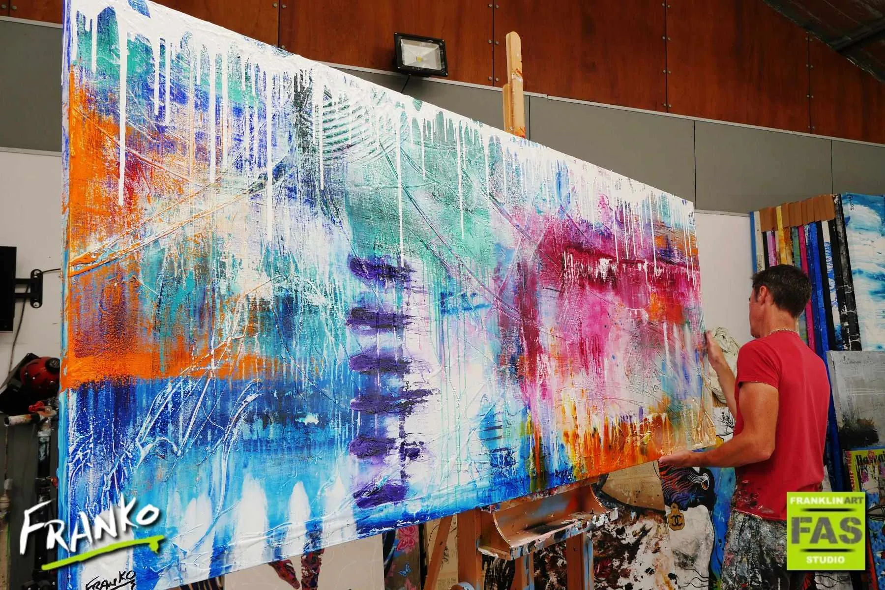 Grunge Class 240cm x 100cm Colourful Abstract Painting (SOLD)