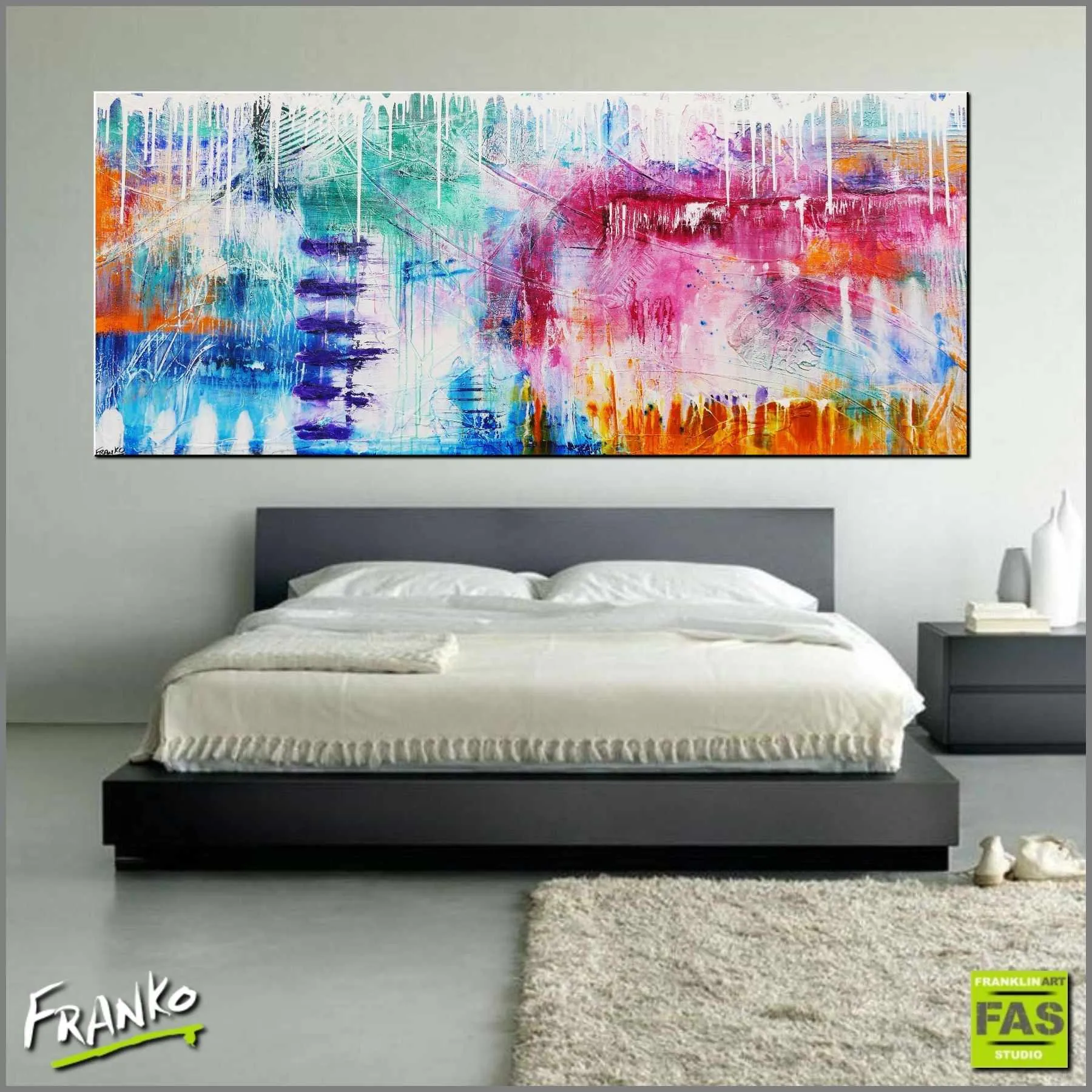 Grunge Class 240cm x 100cm Colourful Abstract Painting (SOLD)