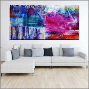 Grunge Utopia 240cm x 120cm Colourful Textured Abstract Painting (SOLD)