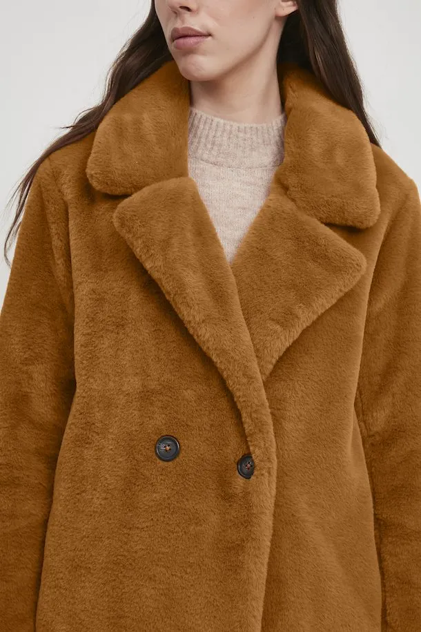 Haya Faux Fur Coat (Sudan Brown)